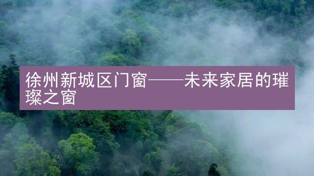 徐州新城区门窗——未来家居的璀璨之窗